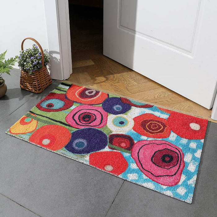 Colorful Flower Garden PVC coil Door Mat @Joy's design