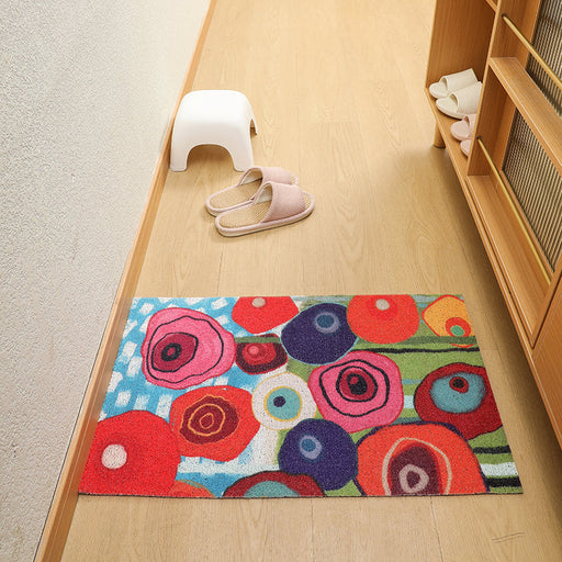 Colorful Flower Garden PVC coil Door Mat @Joy's design