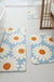 Feblilac Daisy Flower Tufted Bath Mat Set