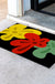 Feblilac Red Yellow and Green Three Flowers PVC Coil Door Mat