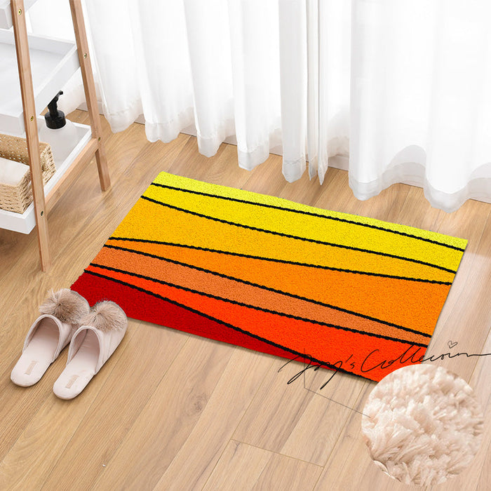 Feblilac Lovely Abstract Sunset Geometric Tufted Bath Mat