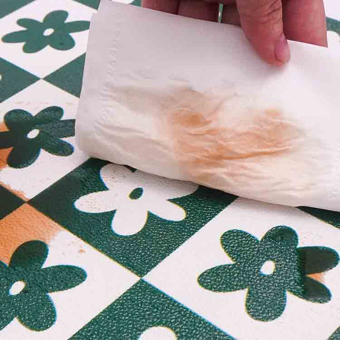 Yellow Flower and White Ground Kitchen Mat