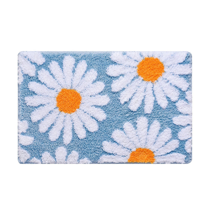 Feblilac Cute Green Daisy Bath Mat