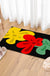 Feblilac Red Yellow and Green Three Flowers Tufted Bathmat