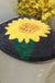 Feblilac Sunflower Cute and Warm Acrylic Fibers U-shape Bathroom Toilet Rugs and Lid Cover Toilet Seat Cover Kit