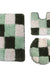 Feblilac Blue/Black/Green/Red/Brown/Purple and White Checkerboard Pattern Ultra Soft Bathroom Rug Set