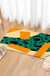 Feblilac Flowing Stain and Square Geometric Tufted Bath Mat