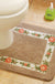 Feblilac Square Flower Tufted Toilet U-Shaped Floor Bathroom Mat