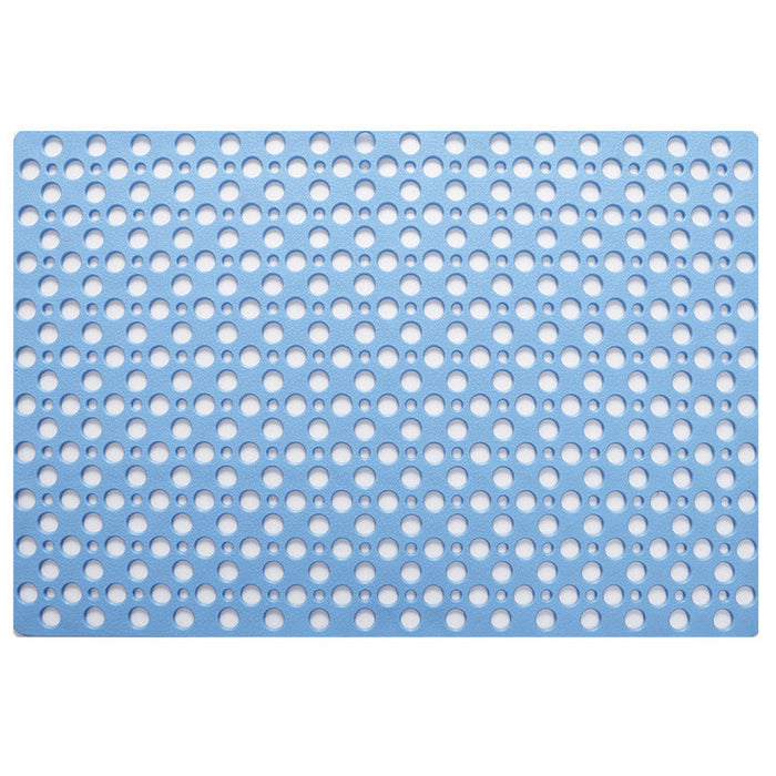 Feblilac TPE Blue/Grey/Khaki/White Drain Holes and Suction Cups Antiskid Tub Rug, Bathtub Mats