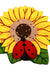 Feblilac Woven Acrylic Fibers Sunflower and Ladybug Door Mat