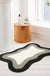 Black Gradient Bath Mats, Rug for Bathroom, Cute Non-Slip Irregular Shape Carpet for Shower Room