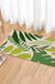 Feblilac Green Tropical Plant Leaves Tufted Bath Mat