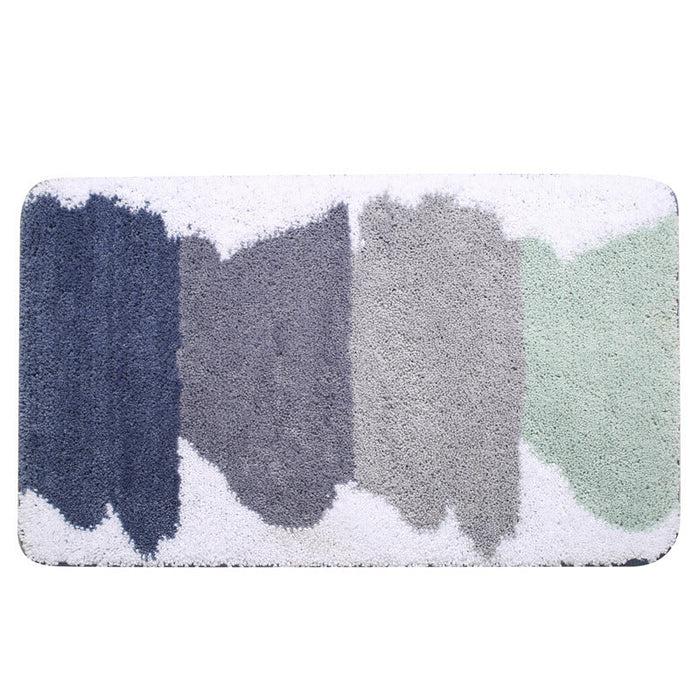 Color Blocks Bath Mat, Abstract Bathroom Rug