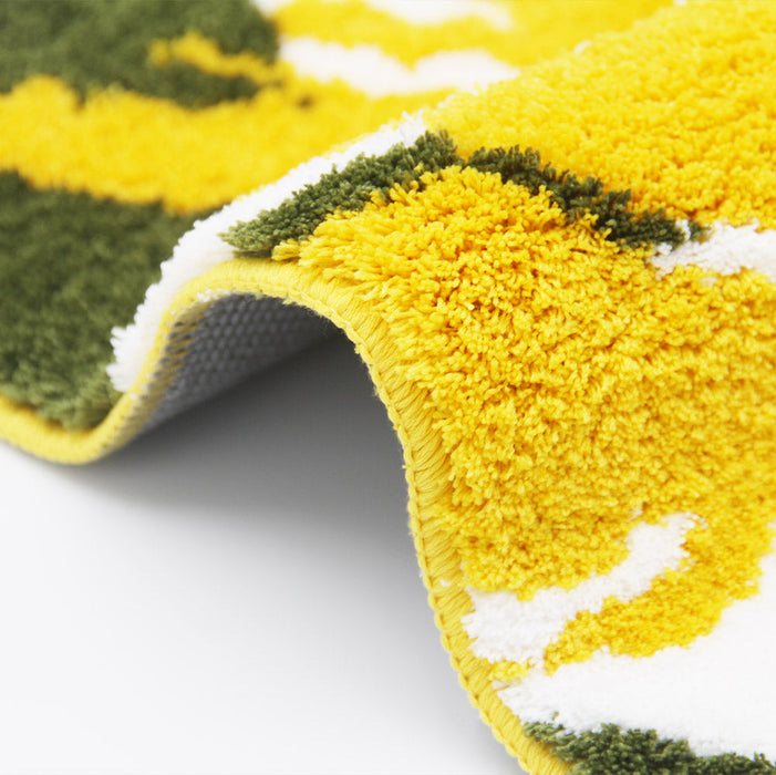 Feblilac Rectangular Sunflower Tufted Bath Mat @Joy's design