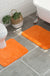 Feblilac Square Solid Tufted Bathroom Mat Toilet U-Shaped Floor Mat