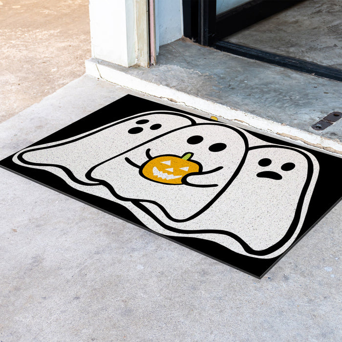 Halloween PVC Coil Door Mat, Cute Ghosts and Pumpkin Halloween Decor