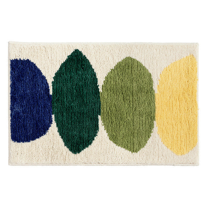 Abstract Four Color Leaves Bath Mat