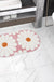 Feblilac Oval Colorful Daisy Tufted Bath Mat