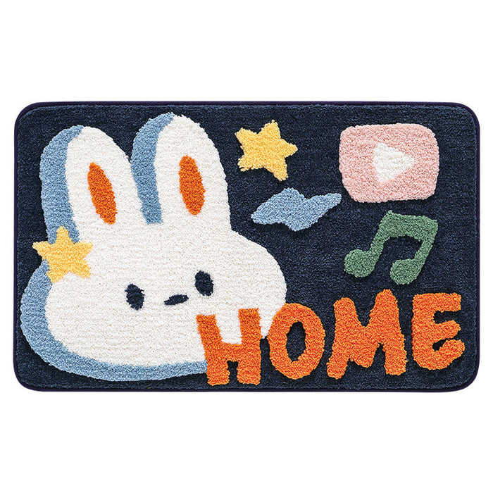 Feblilac Cartoon Animal Tufted Bath Mat