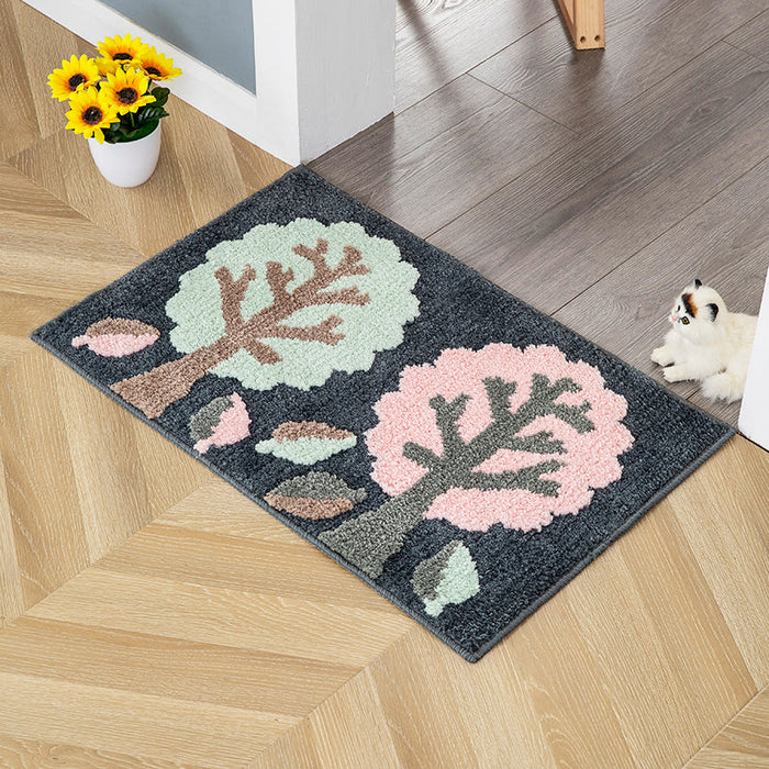 Feblilac Lovely Sunflower and Tree Tufted Bath Mat