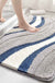 Feblilac Abstract Grey White Blue Wave Bath Mat