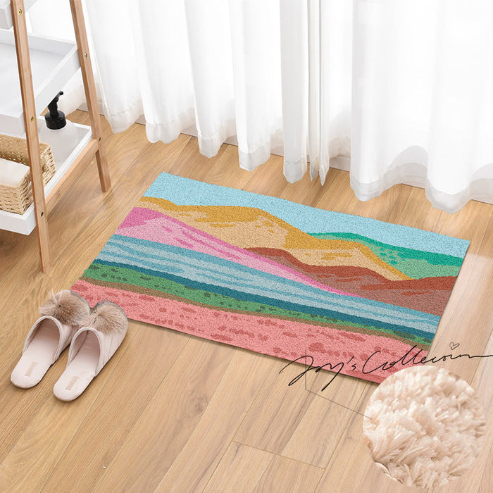 Feblilac Pink Mountains Tufted Bath Mat