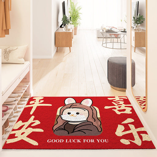 Feblilac Long Haired Rabbit PVC Coil Door Mat