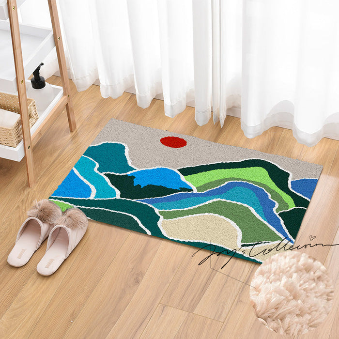 Feblilac Green Mountains and Rivers Tufted Bath Mat