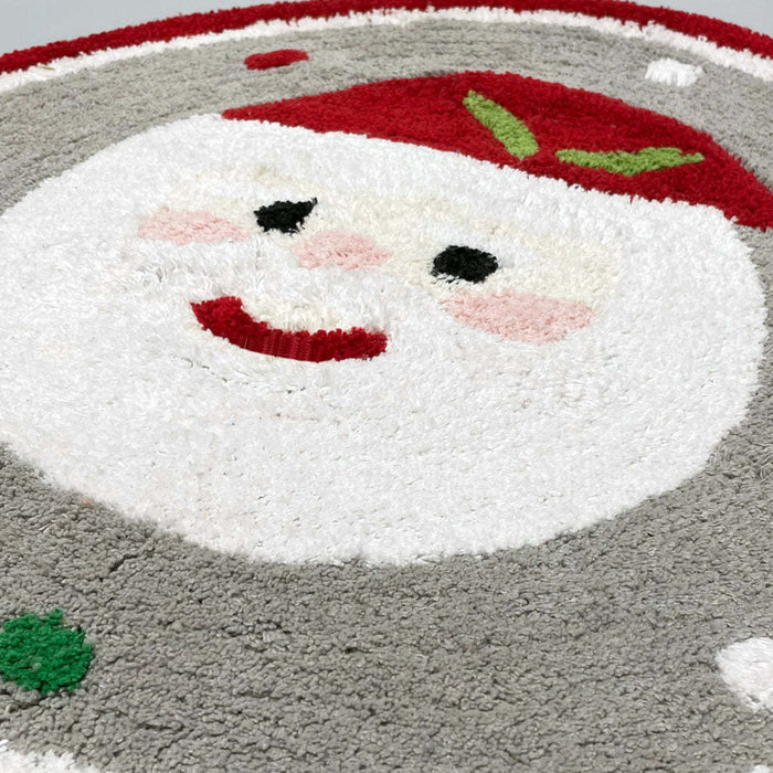 Feblilac Round Christmas Santa Claus Tufted Bath Mat