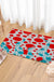 Feblilac Red and Blue Polka Dot Tufted Bath Mat