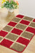 Feblilac Red and Brown Plaid Tufted Bath Mat