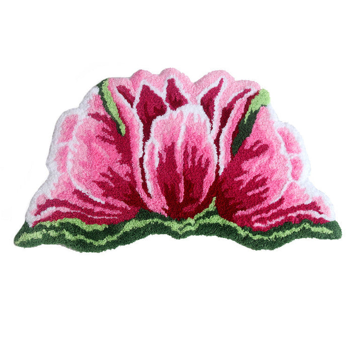 Feblilac Pink Tulip Tufted Bathmat