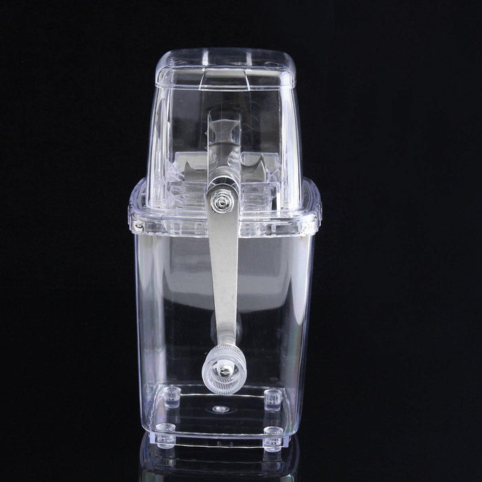 Portable Manual Ice Shaver Block Shaving Machine Crusher Snow Ice Cone Maker Transparent