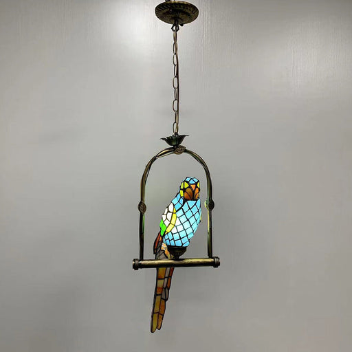 Colored Parrot European Style Pastoral Vintage Pendant Light