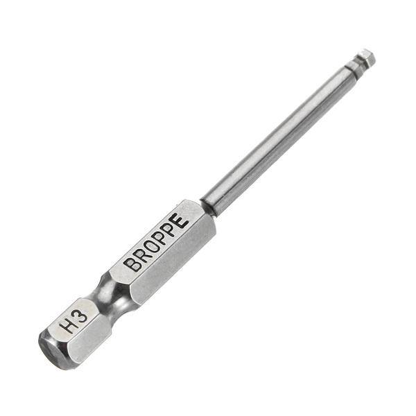 Broppe 7pcs 2/2.5/3/4/5/6/8mm 65mm Magnetic Ball Screwdriver Bits 1/4 Inch Hex Shank Screwdriver Bit