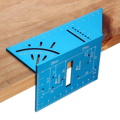 Drillpro 2 In 1 45/90 Degree Multifuction Aluminium Alloy Angle Ruler 20-35mm Woodworking Mounting Hinge Jig