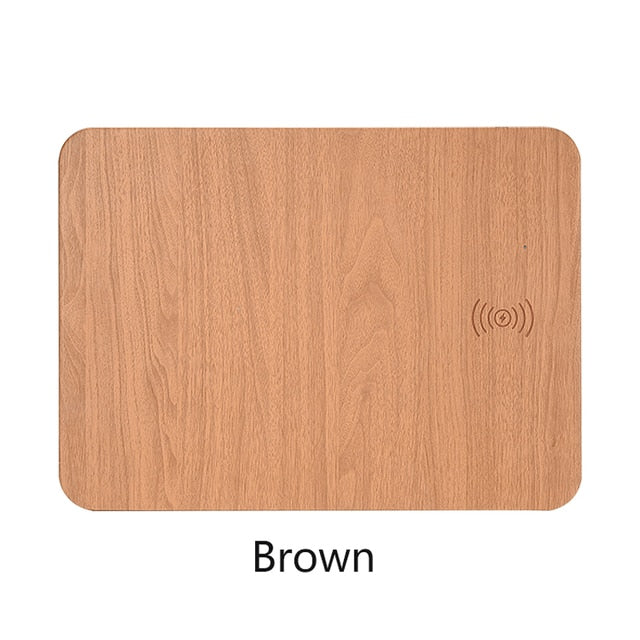 Leather Wood Wireless Charging Mouse Pad - Okeihouse