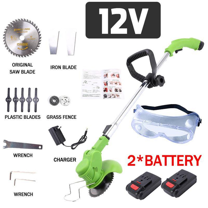 12/24V Electric Cordless Grass Trimmer Machine Kit Garden Rechargeable Stretchable Lawn Trimmer With Two Batteries