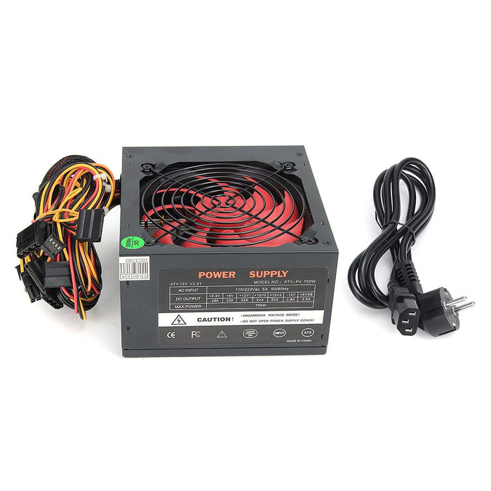 750W 110V-230V Alimentazione Power Supply ATX Alluminio 20+4PIN ATX 12V V2.3