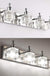 Bathroom Vanity Light Fixtures over Mirror Modern LED 4 Lights Chrome Crystal Bath Vanity Lighting(Exclude Bulb)