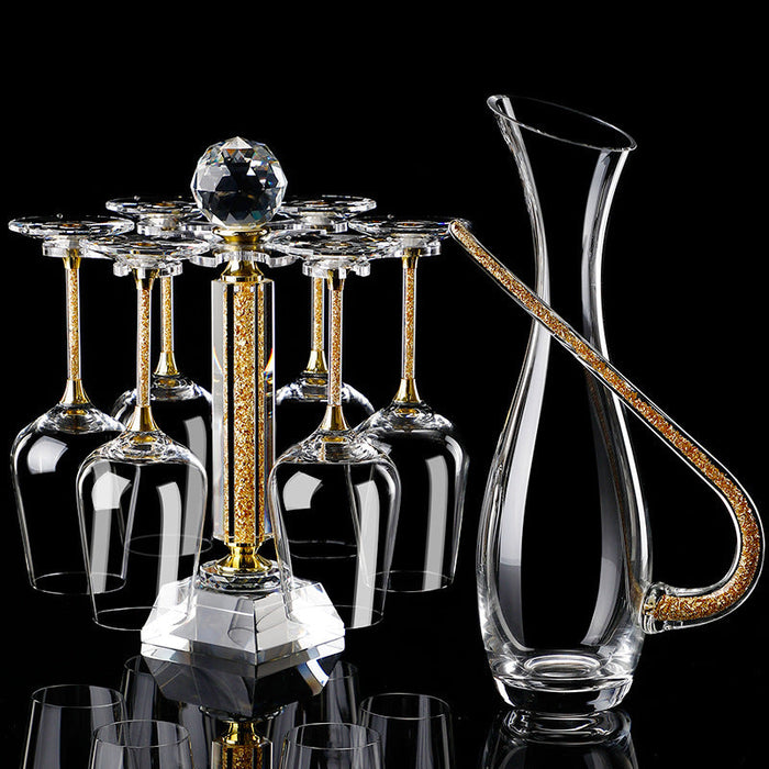 Gold Foil Gold Diamond Large Wine Glass Luxury Goblet