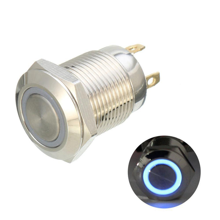 Machifit DC 5V 19mm 4 Pin Momentary Switch Led Light Metal Push Button Waterproof Switch