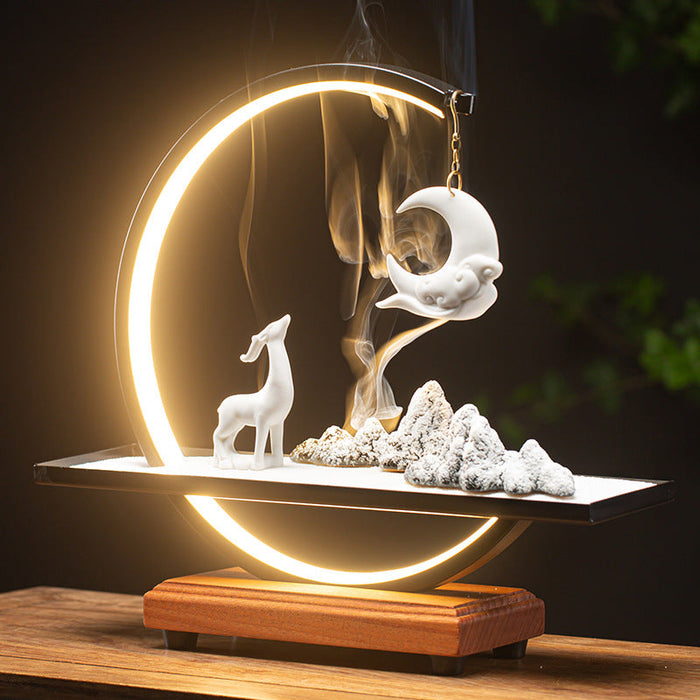 Creative Zen Backflow Burner Lamp Ring Ceramic Decoration Personality Indoor Incense Holder