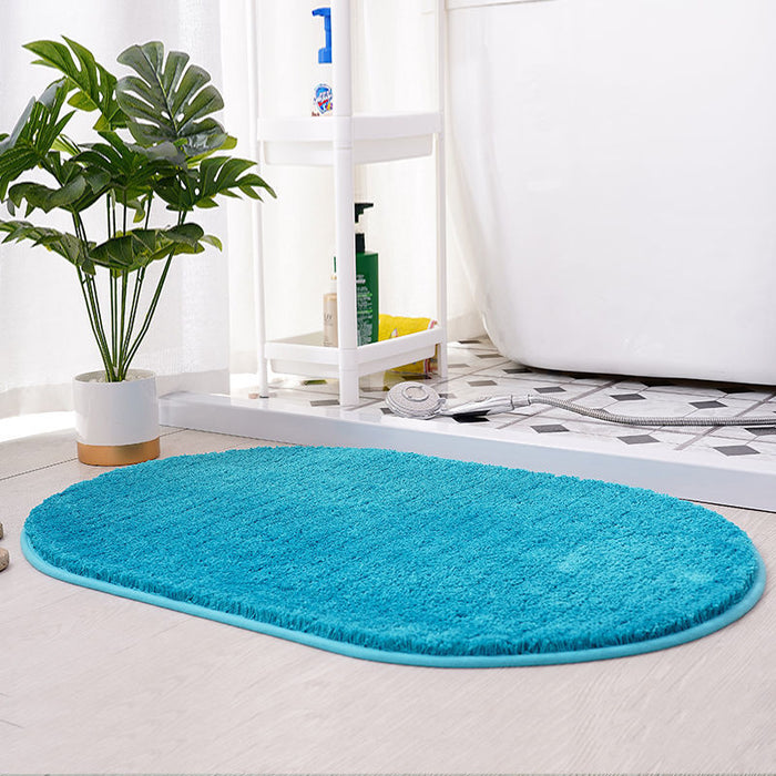 Feblilac Semicircle Solid Yellow Tufted Bath Mat