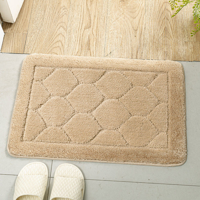 Feblilac Solid Geometric Pattern Tufted Bath Mat