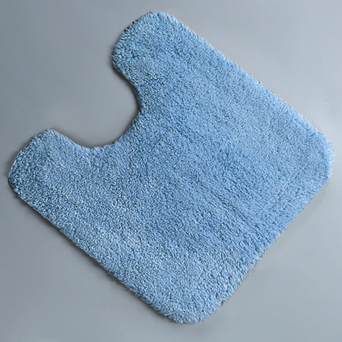 Feblilac Simple Solid Tufted Bathroom Mat Toilet U-Shaped Floor Mat