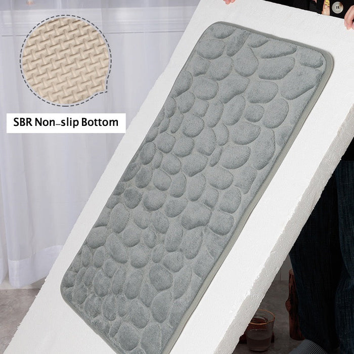 Feblilac Solid Cobblestone Coral Fleece Bathmat