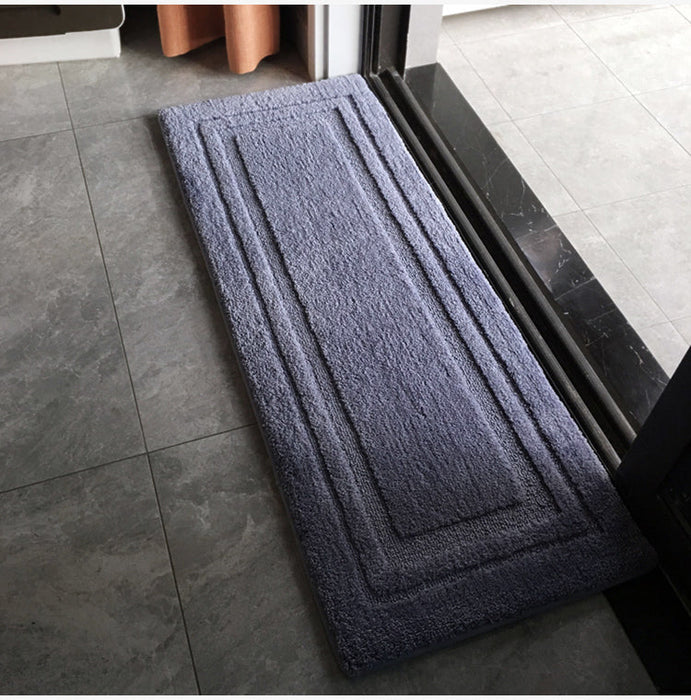 Feblilac Rectangular Simple Solid Memory Foam Tufted Bath Mat