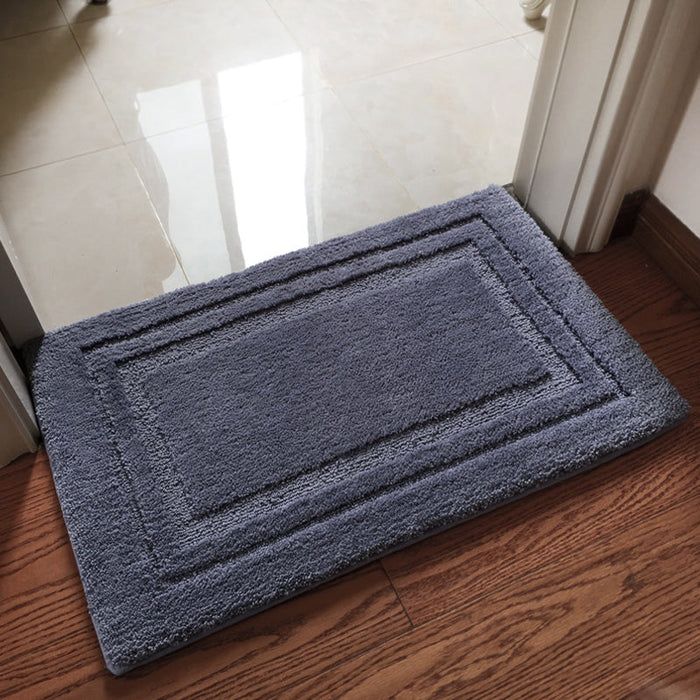 Feblilac Rectangular Simple Solid Memory Foam Tufted Bath Mat