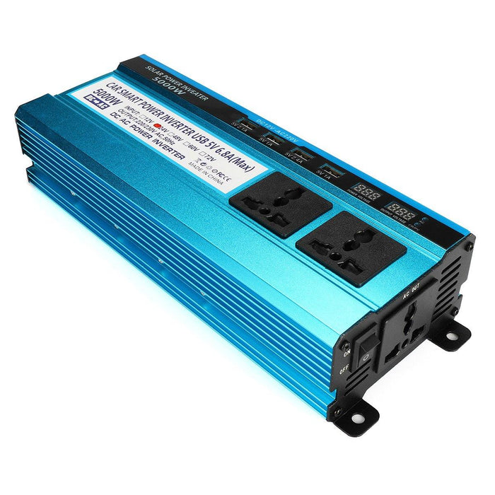 2200W Peak Solar Power Inverter Dual LED Screens 12V/24V DC to 220V AC Modified Sine Wave Converter